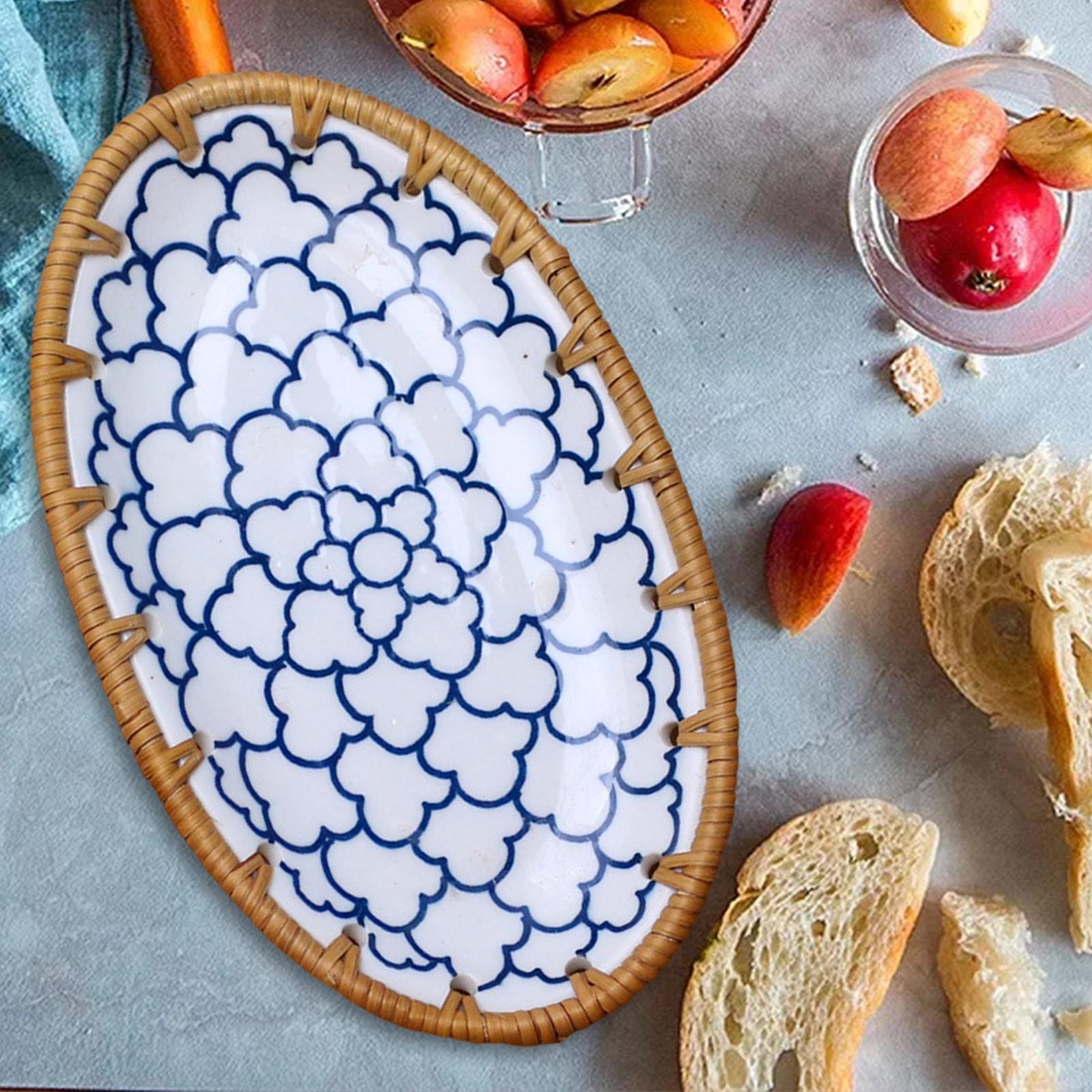Ceramic Dish Plate Dinner Plates Serving Plate Display Tray Tableware Dinner Dish Tray for Cake Appetizer Salad Sushi Fruit