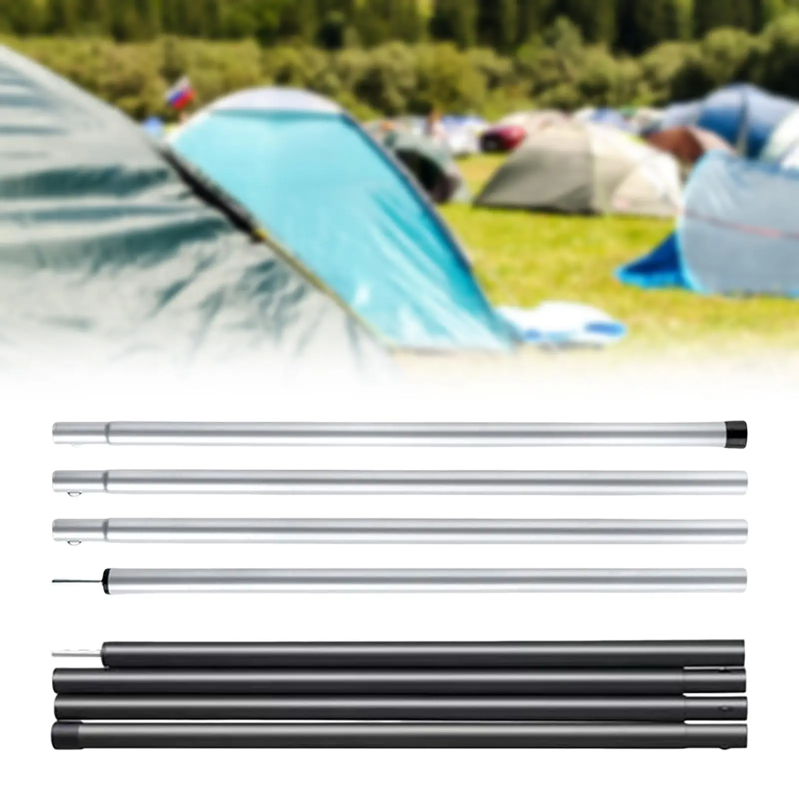 Adjustable Tarp Poles Awning Support  Wear Resistant for Fishing Beach