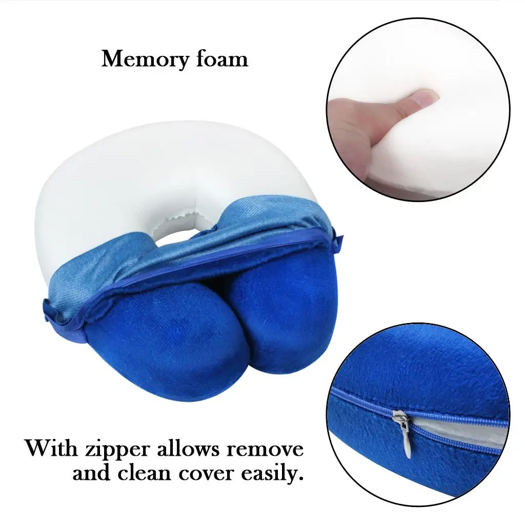 Therapeutic Memory Foam Pillow Microfiber Cushion Best for Your Neck And Head U Shaped Car Home Office Outdoor Travel Hiking Piilow
