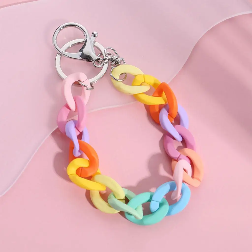 Colorful Acrylic  Chain Lobster Clasp Keychains for Necklace Bracelet Making Colorful Chain Plastic Chain s