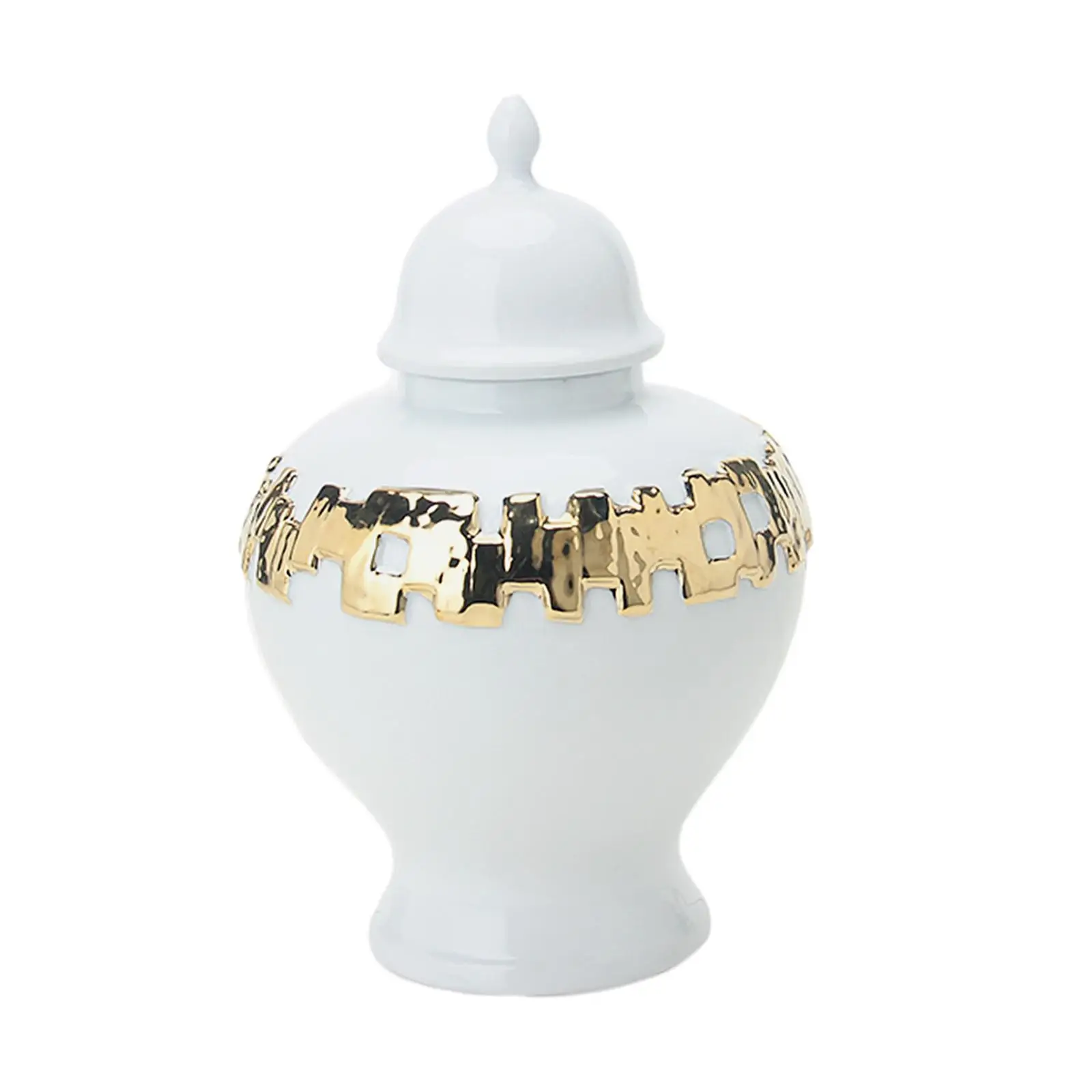 Ceramic Vase Ginger Jar with Lid 18x27.5cm Fine Glaze Finish Temple Jar