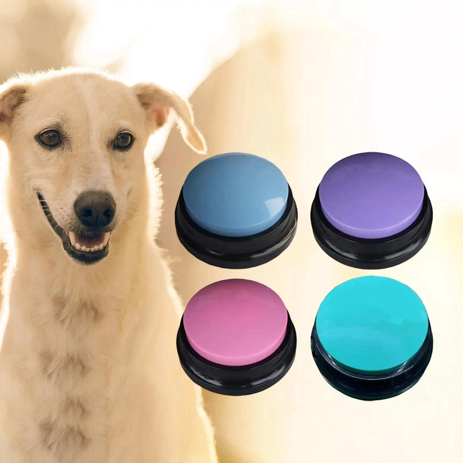 4x Recordable Talking Button Dog Interactive Toy Talking Recording Sound Button for Kids Child  Pet Training