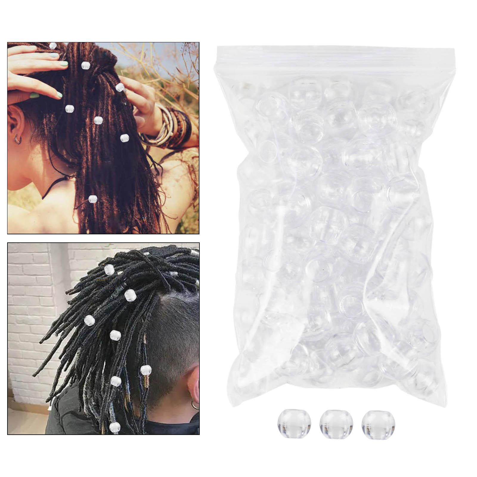 100 Pieces Dreadlock Beads 16mm Dia 8mm Hole Beauty Supplies Plastic Hair Bead for Dreadlock Wig Photography Adults Men Women