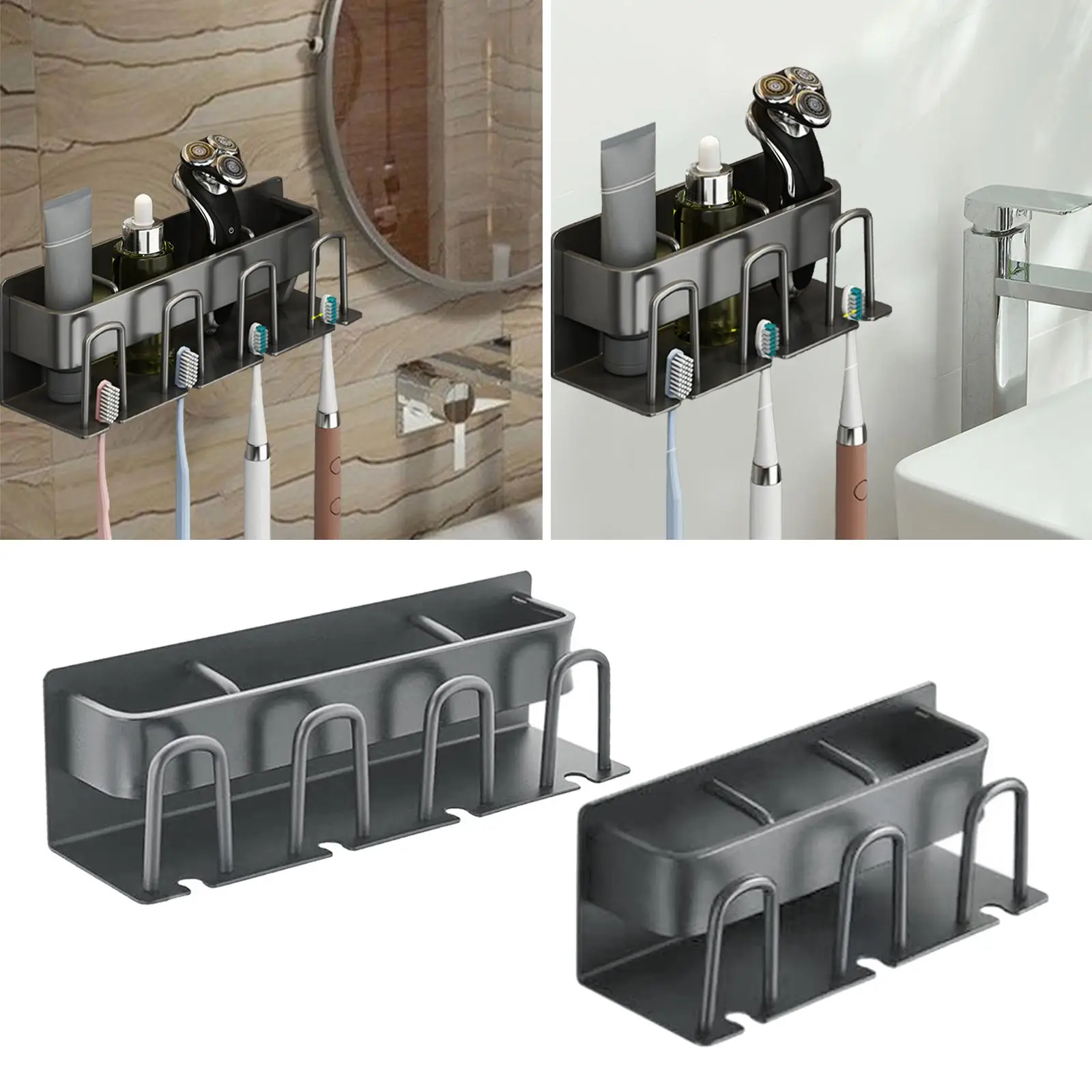Toothbrush Holder Toothbrush Rack Wall Mount Punch Free for Dormitory Hotel