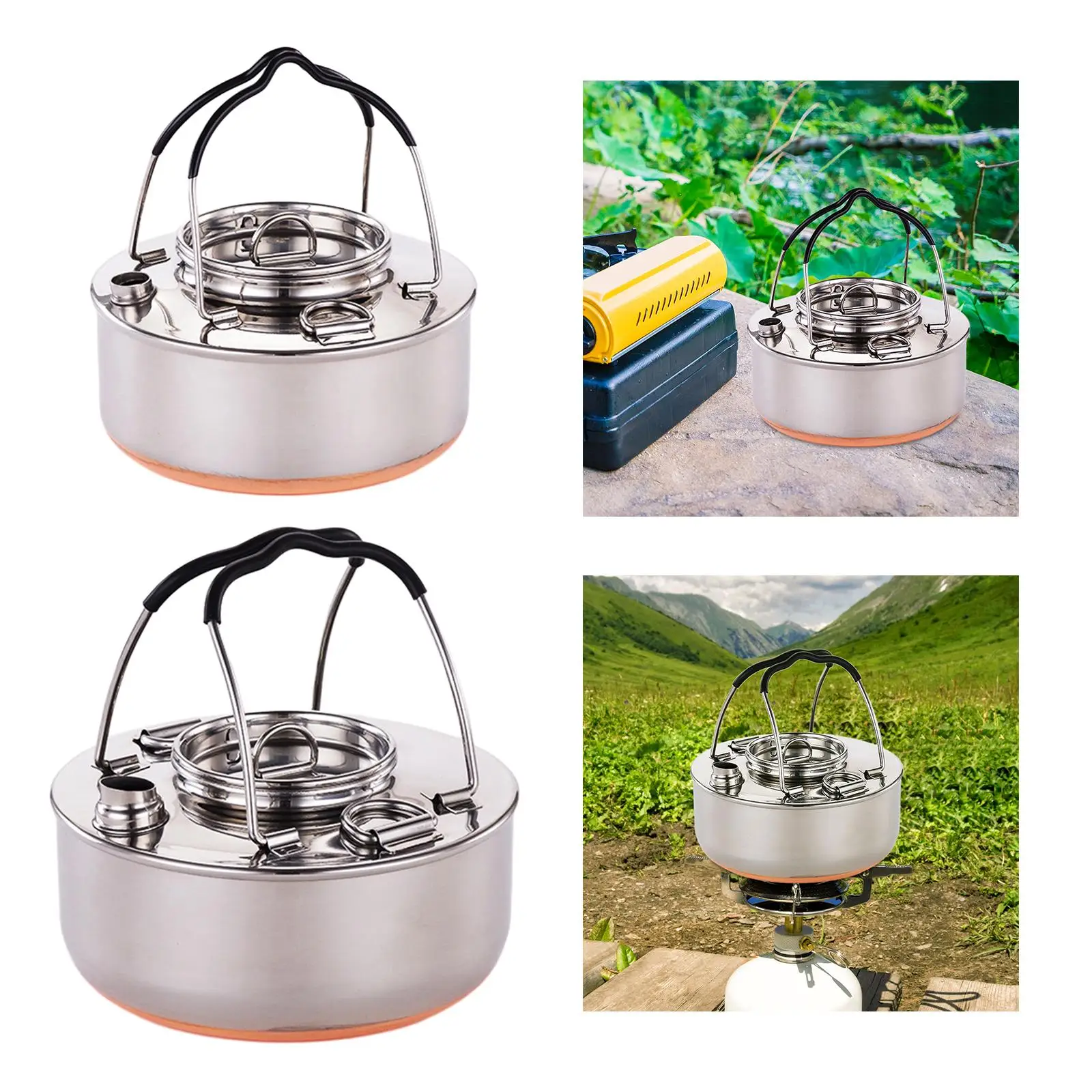 Camping Kettle Camping Tea Kettle Anti Scald Handle Portable Teapot Water Kettle