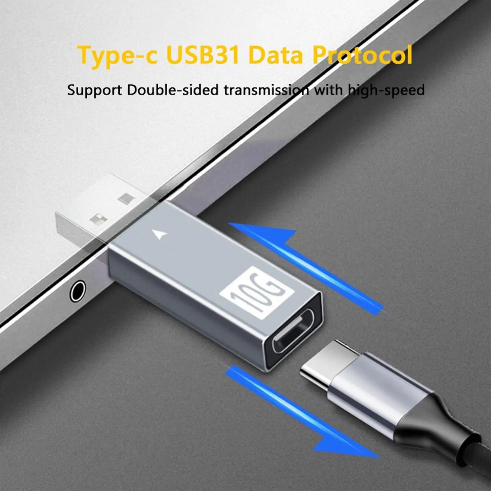 USB to Type C Adapter 10Gbps Data  Charging Power Charger Cable Connector for Car Charger Computer Cell Phones