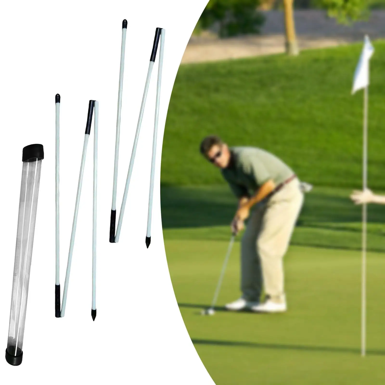 Pack of 2 Golf Alignment Training Sticks Collapsible Golf Alignment Tool