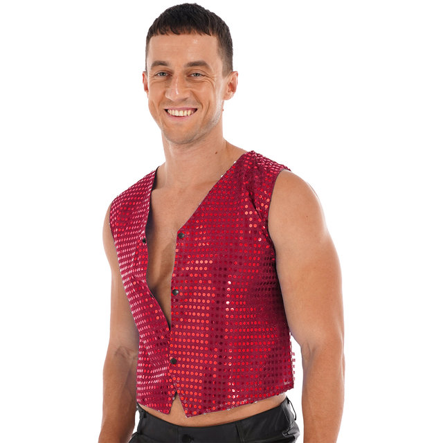 red sequin vest top