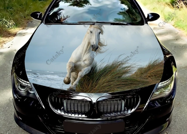 Cavalo decorativo cabeça adesivos para o corpo do carro, bonito animal  padrão, vinil decalque, preto e prata, S1-2113, 20x20cm - AliExpress