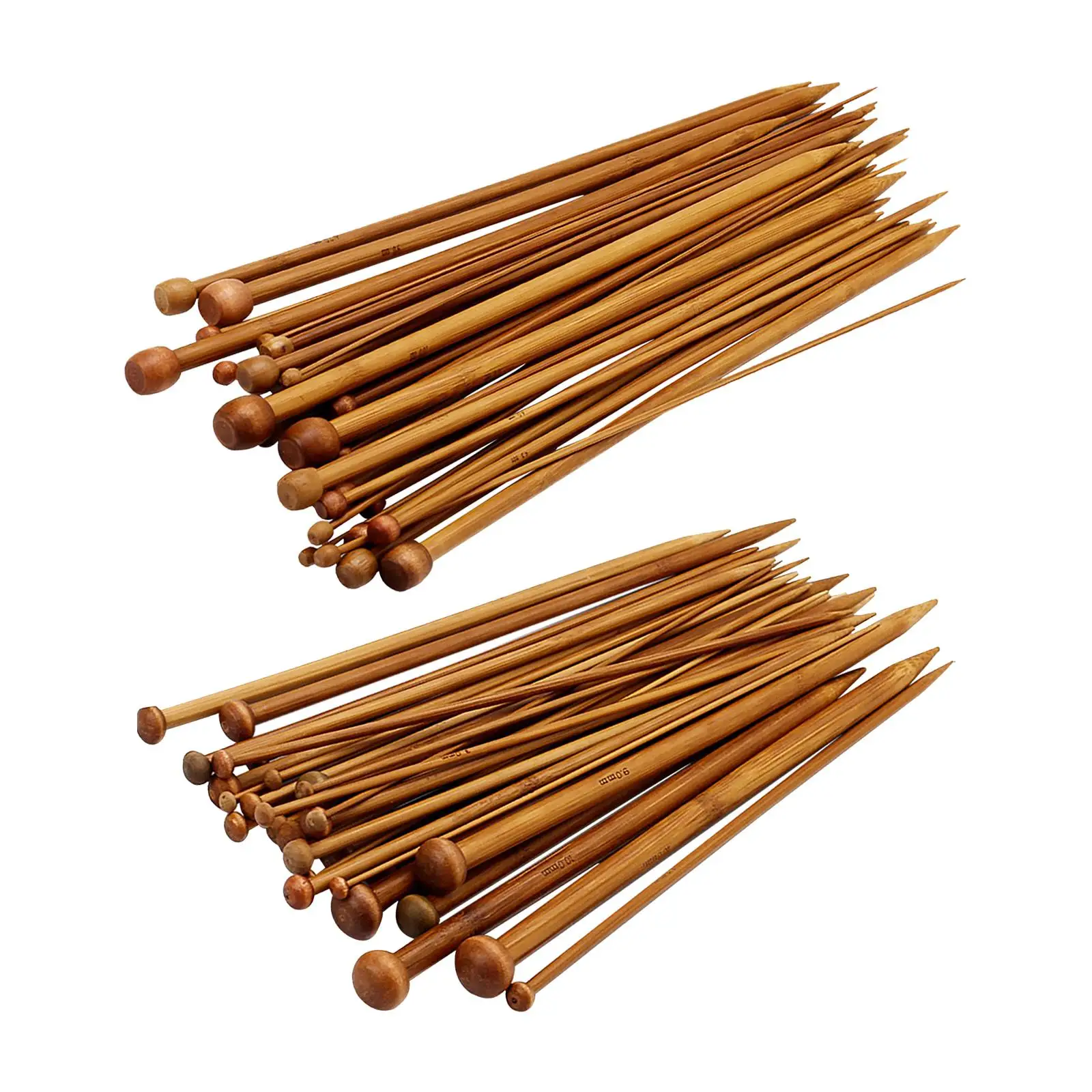 36Pcs Bamboo Knitting  for Beginners Crafts Smooth Needle DIY Scarf Tools Wooden Straight Knitting  Kit Supplies