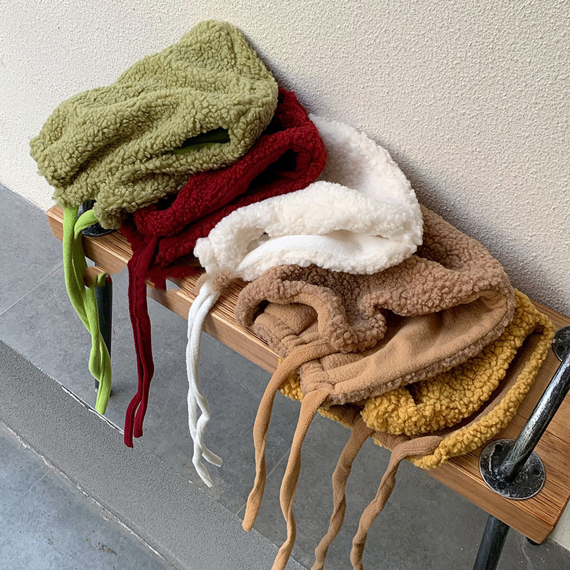 Neue Trend Rot Ohr Schutz Hut Fleece Nette Beanie Kappe Frauen Winter Warm Plüsch Schnürung Strap Hüte Casual Alle-spiel Bomber Caps – Detail 7