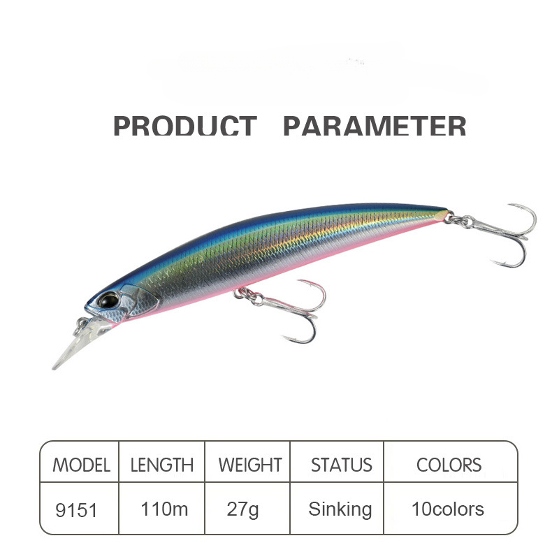 Description Picture 5 of item11CM 27G Minnow Fishing Lure Crankbait Fake Artificial Hard Bait Fish Pescar Vinyl Spinning for Rockfishing Carp Catfish Wobler