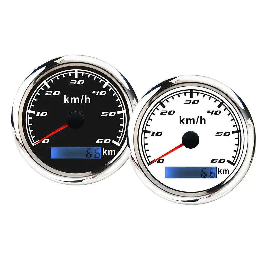 Waterproof GPS Speedometer  316 Stainless  Bezel  for Car Motorcycle Boat with LED Backlight 3/8``