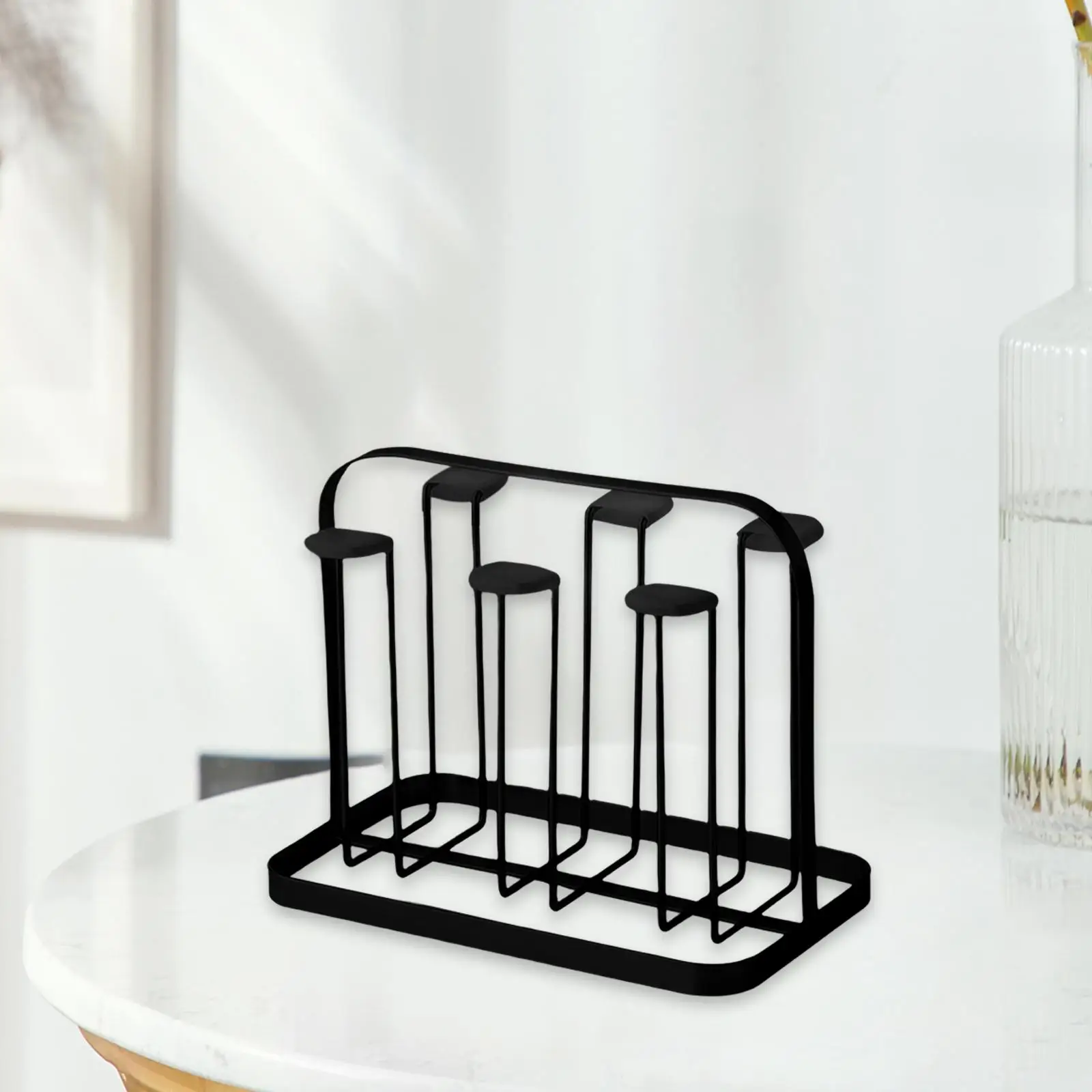 Stylish Coffee Mug Drying Holder 6 Cups Hanger Glass Cup Stand Silicone Protective Hooks for Kitchen Counter Home