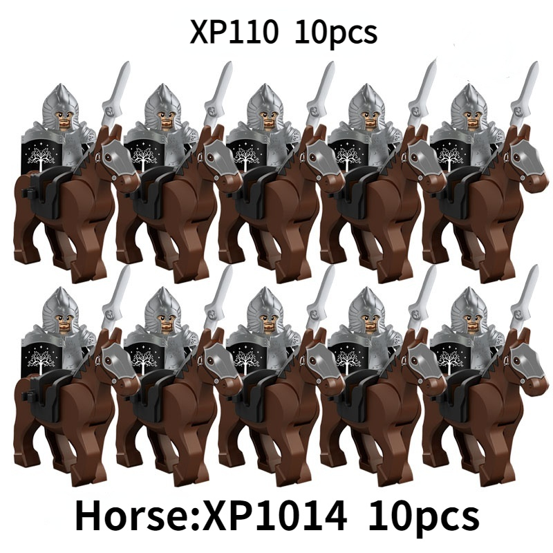 KT1046 SET 10 Stück/Koruit Mittelalterliche Ritter Rohan Uruk-hai Elfen Gondor Krieger Zwerg Bausteine Spielzeug – Detail 12