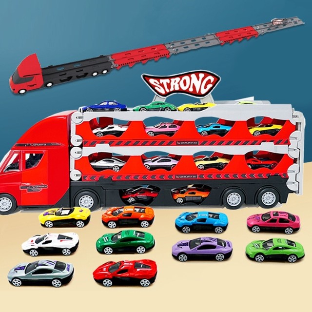 Meninos Caminhão Transporte Carro De Corrida Catapulta Veículo Crianças  Brinquedo Competitivo Jogos Crianças Aniversário Presentes Natal - Trilhos  Para Carros E Bicicletas - AliExpress