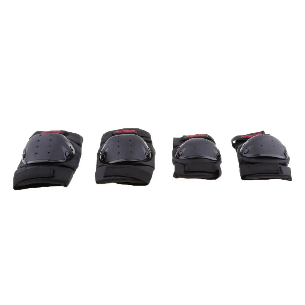 4 pcs Motorcycle Motocross Cycling Elbow and Knee Pads Protector Guard Armors Set Black