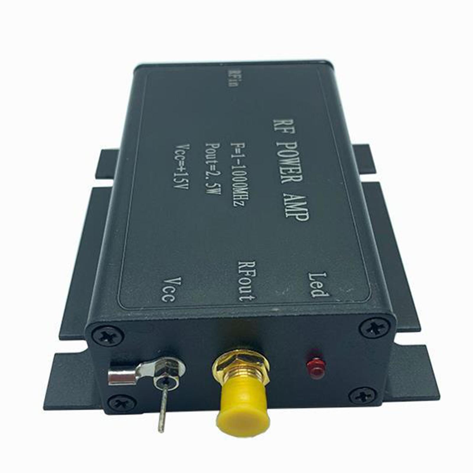 2.5W RF Power Amplifier Module Radio Frequency Power Amplifier DC15V Stable Standard SMA Black for Radio Transmission 380-450MHz