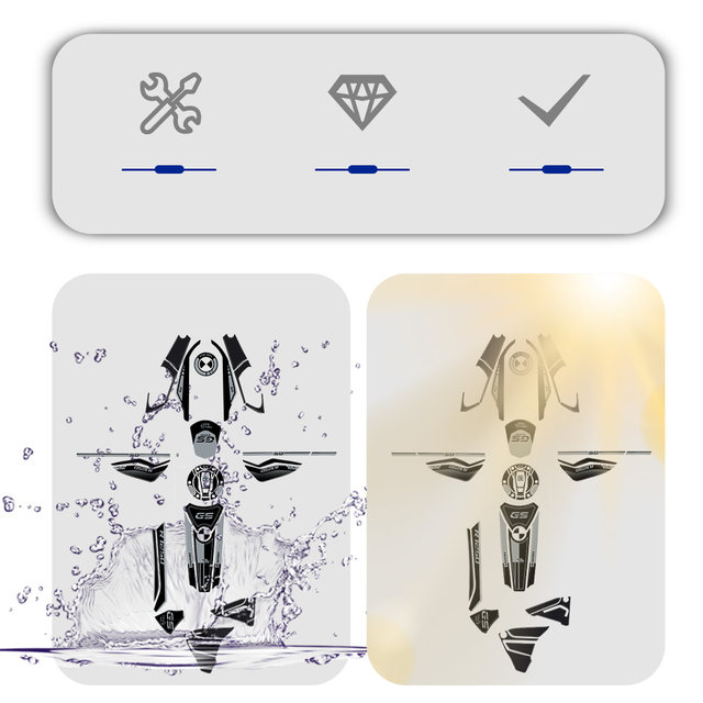 Décoration Personnalisée Moto Autocollant Réservoir BMW R1250 GS - 3D Résine Protection Décoration Protection Résine