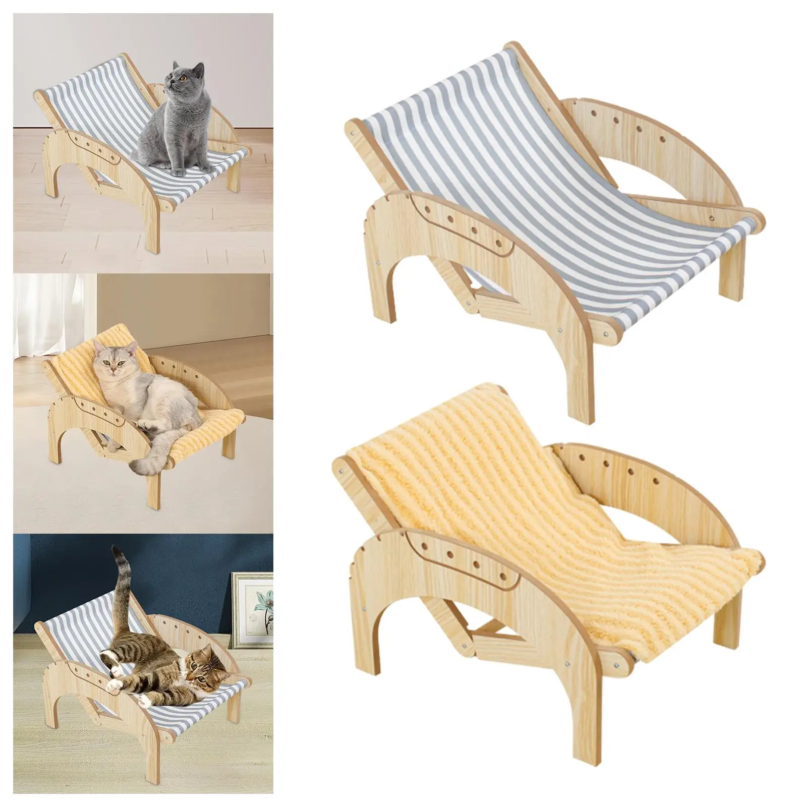 Cat Hammock Puppy Bed Pet Bed Chair Cat Lounge Beach Chair Cat Scratching Lounger for Puppy Bunny Indoor Cats Small Dogs Kitty