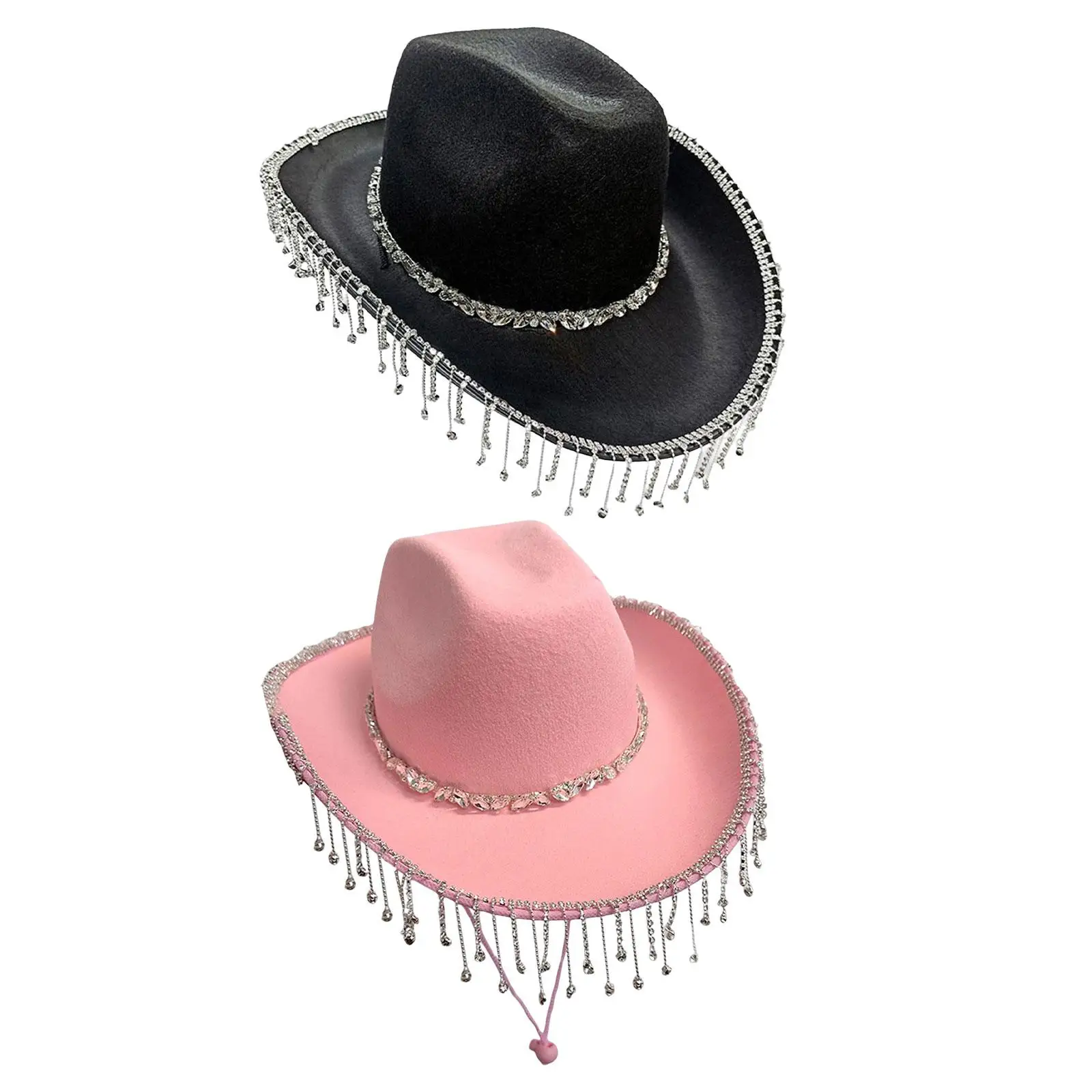 Wide Brim Hat Fancy Dress Bridal Engagement Party Women Western Cowboy Hat