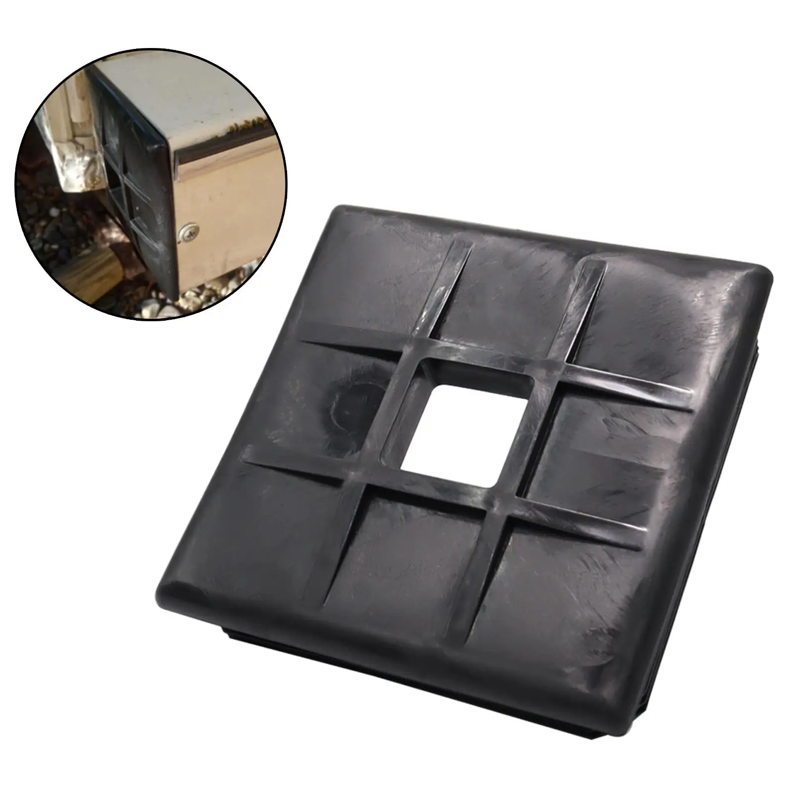 4inch Bumper Plug End Cover for RV with Square Hole in Middle ,Black Durable