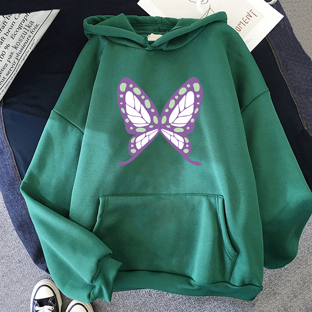 Womens Colorful Butterfly Hooded Sweatshirt Comfort Pullover Hoodie  Multicolor