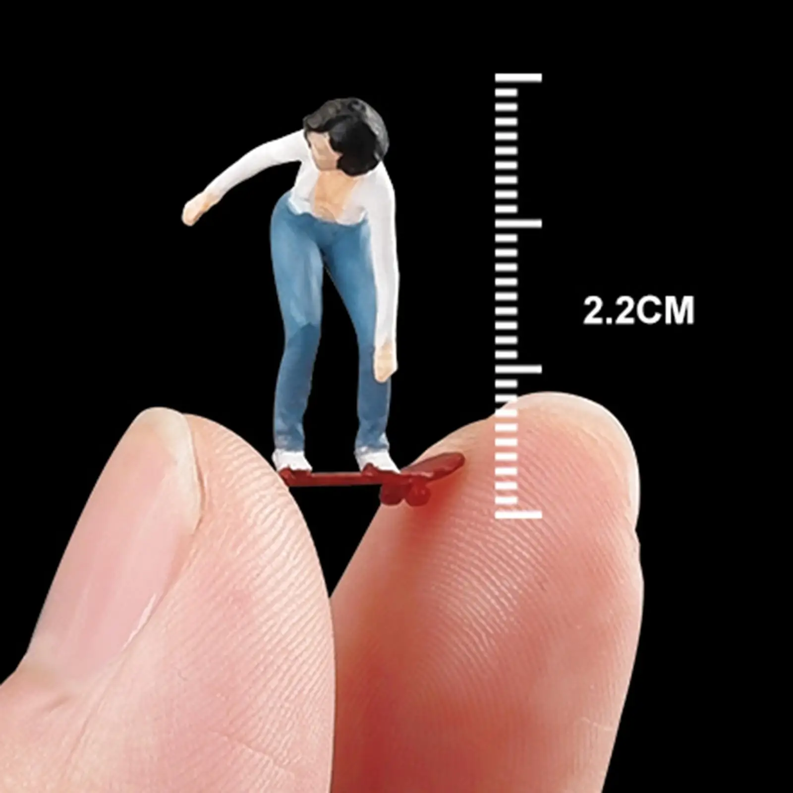 1/64 Scale Miniature Figure Painted Doll Toy Skateboard Women for Dollhouse Accessories DIY Projects Model Building Kits Railway