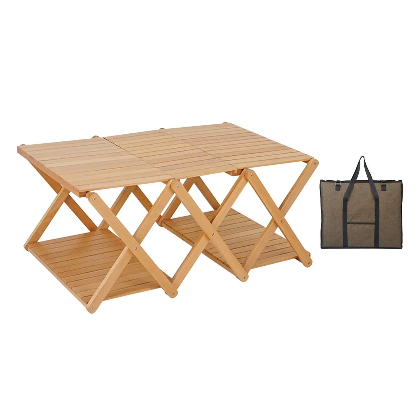 Solid Wood Folding Table Wood Portable Camping Table Picnics Furniture Outdoor