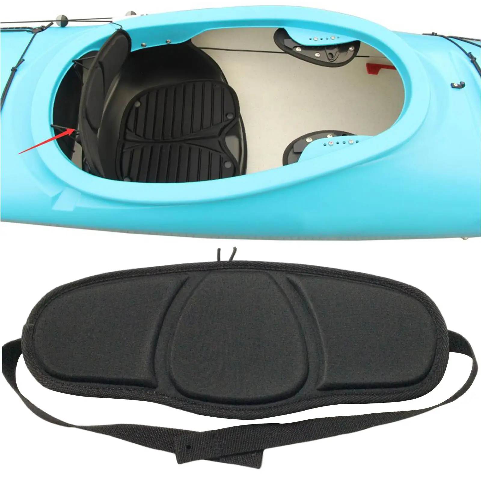 Adjustable Kayak Seat Cushion Backrest Boat Seat Pad Comfortable Canoe EVA