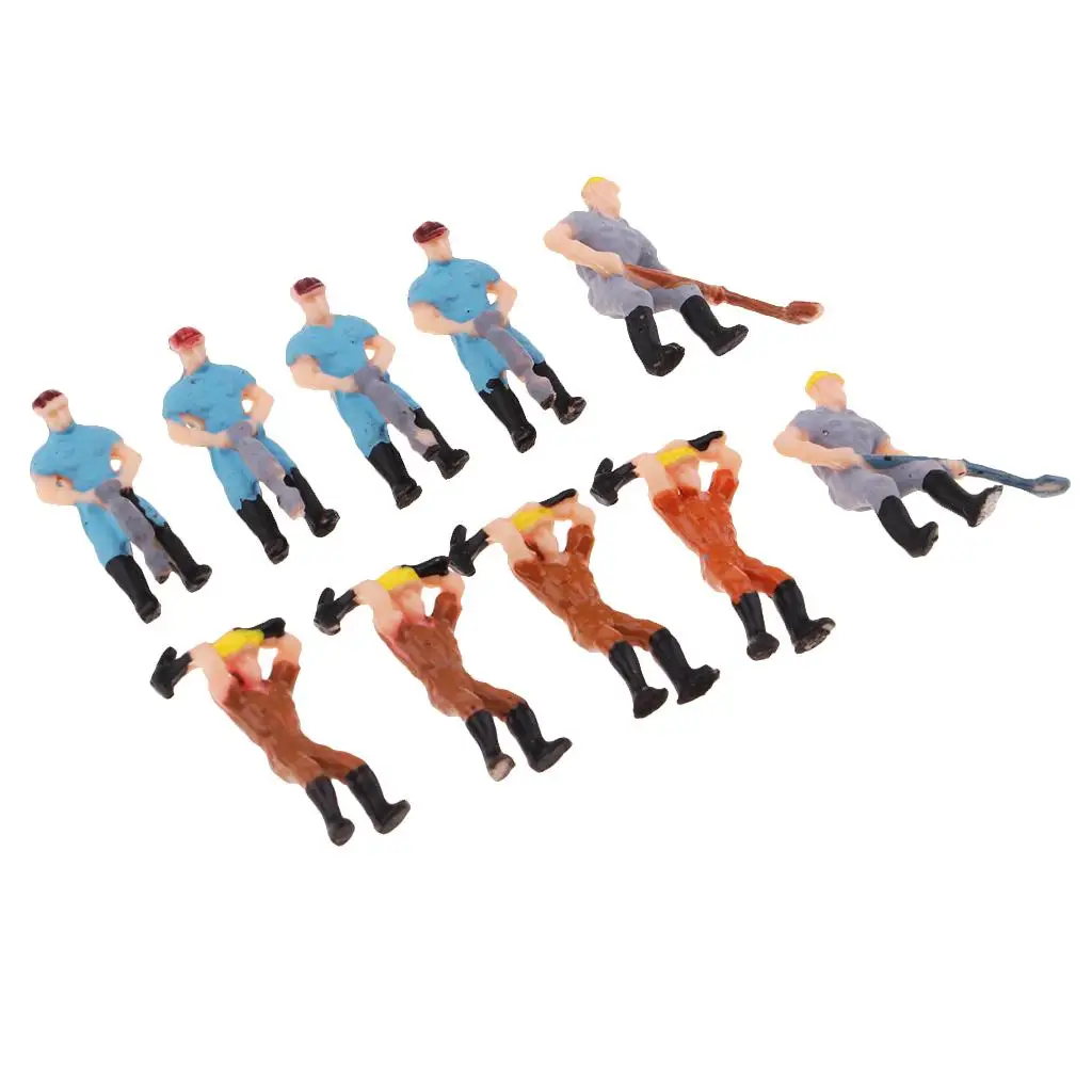 10x / Set 1/75 Workers People Action Figure Mini for HO Train Railway