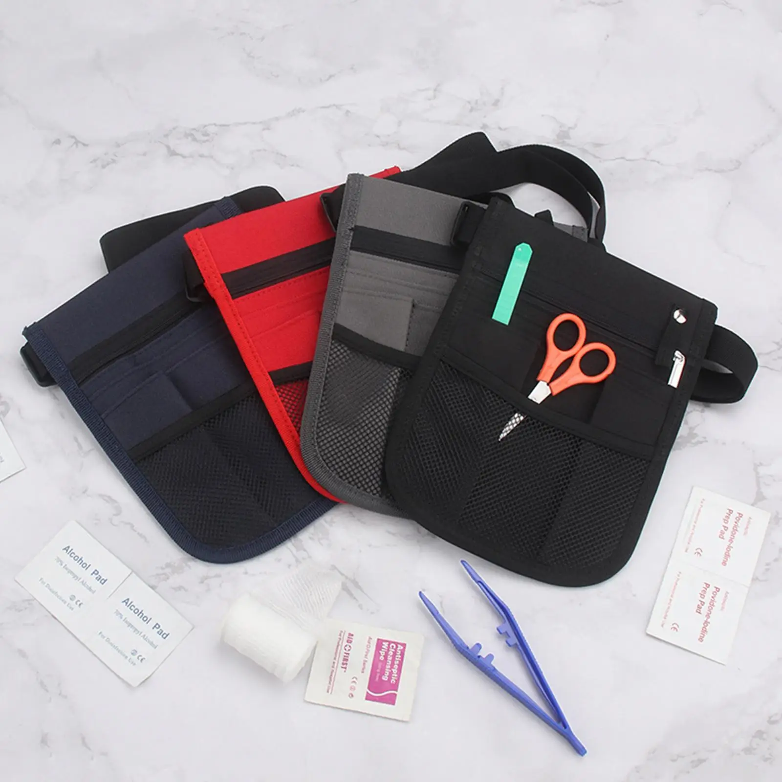 Nursing Waist Bag Multi Compartment Pockets Nurse Pouch Fanny Pack Nurses Tool Belt Organizer for Veterinarians Managers Bandage
