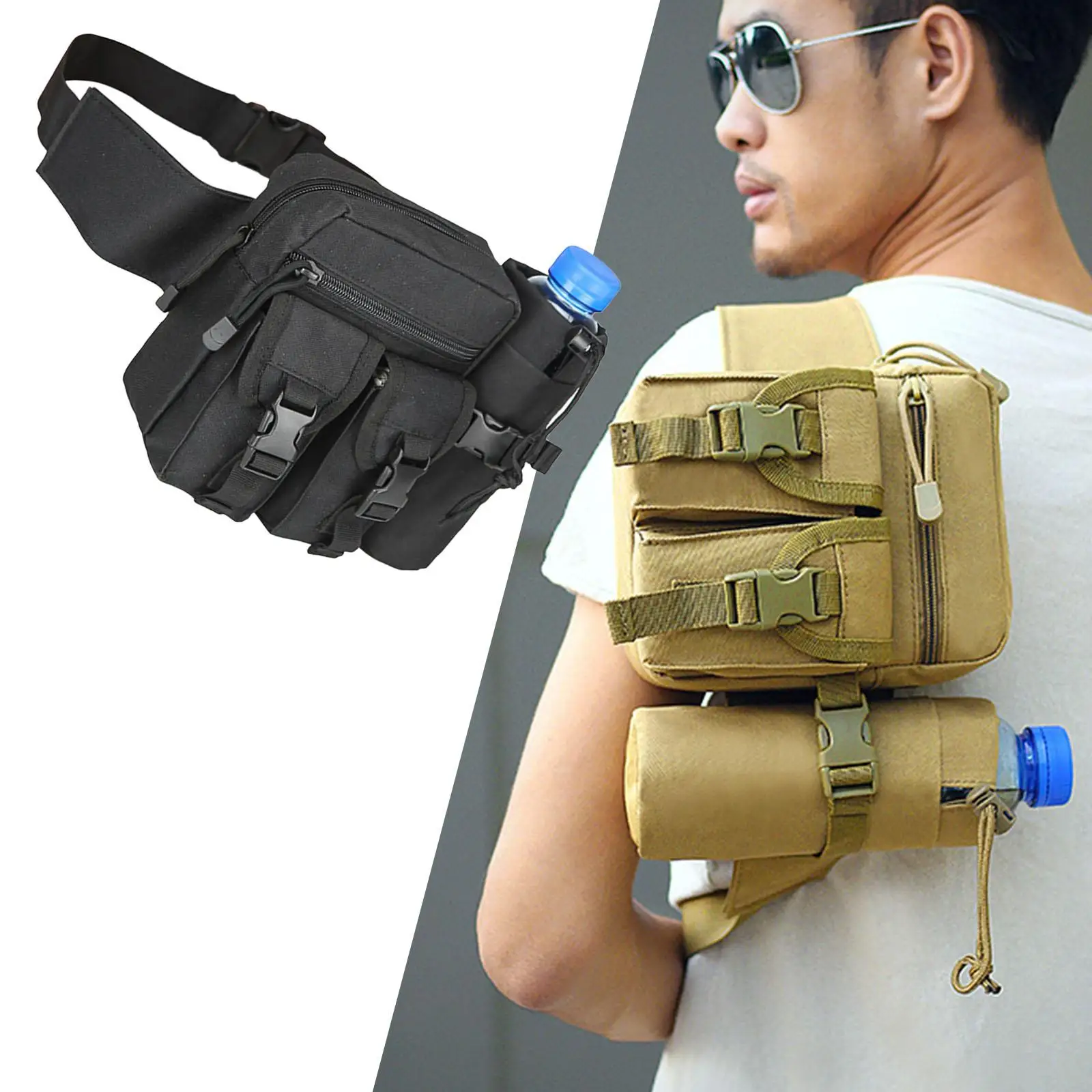 1000 Waist  Pouch Fanny Pack Water Bottle Holder Waterproof Utility Belt for Flashlight PhCamping Mountaineering Unisex