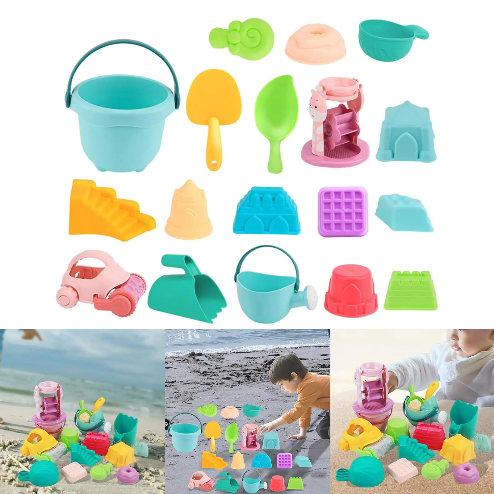 Kids Beach  Toys Set,Beach Shovels Rakes Tool Kit,Truck Bucket toys,box Snow Toys, Watering Can -3 Years Old Kids