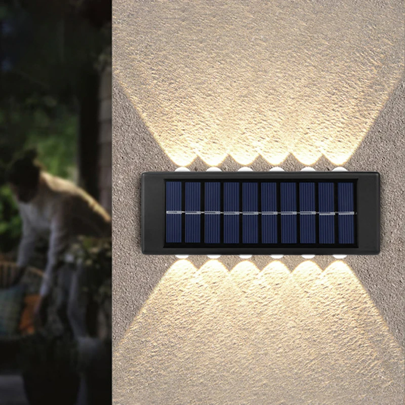 solar powered led wall light 12LED Solar Outdoor Garden Light Up and Down Glowing Atmosphere Wall Lamp Courtyard Street Landscape Garden Decorative Light solar led lights outdoor