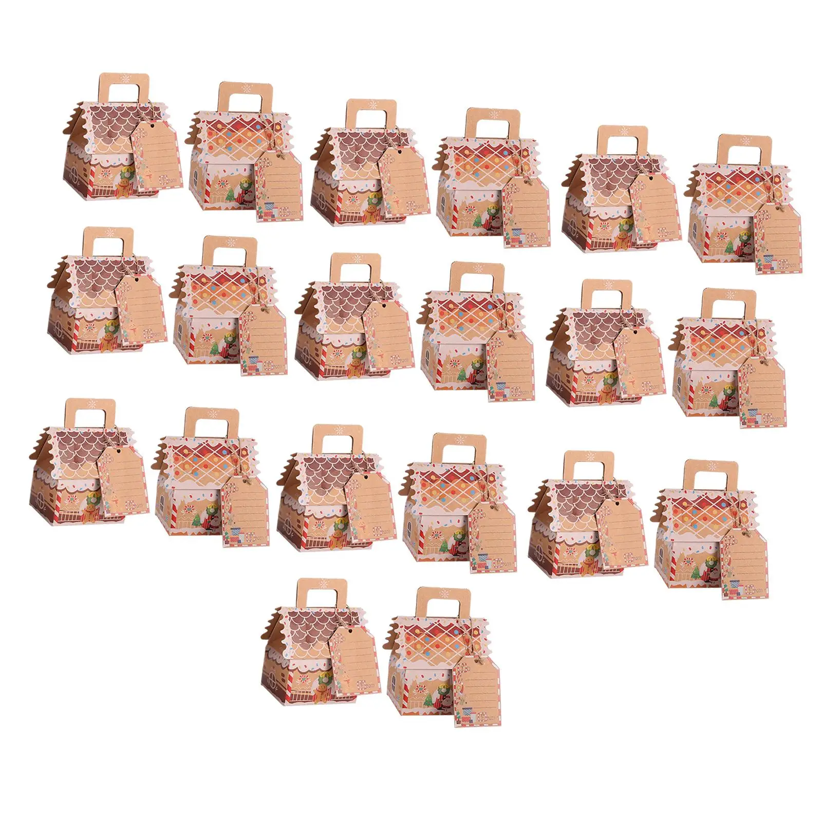 20 Pieces Candy Packing Box Biscuits Bag Packing Supply Candy Boxes for Holiday Christmas Party Festival Wedding Cookies