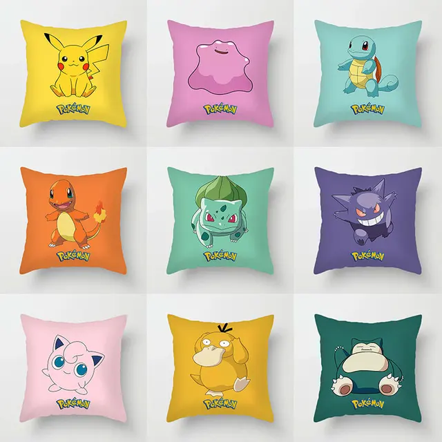 Customized Linen Cushion Cover Japanese Anime Pokemon Pikachu Figures –  anime pillow case