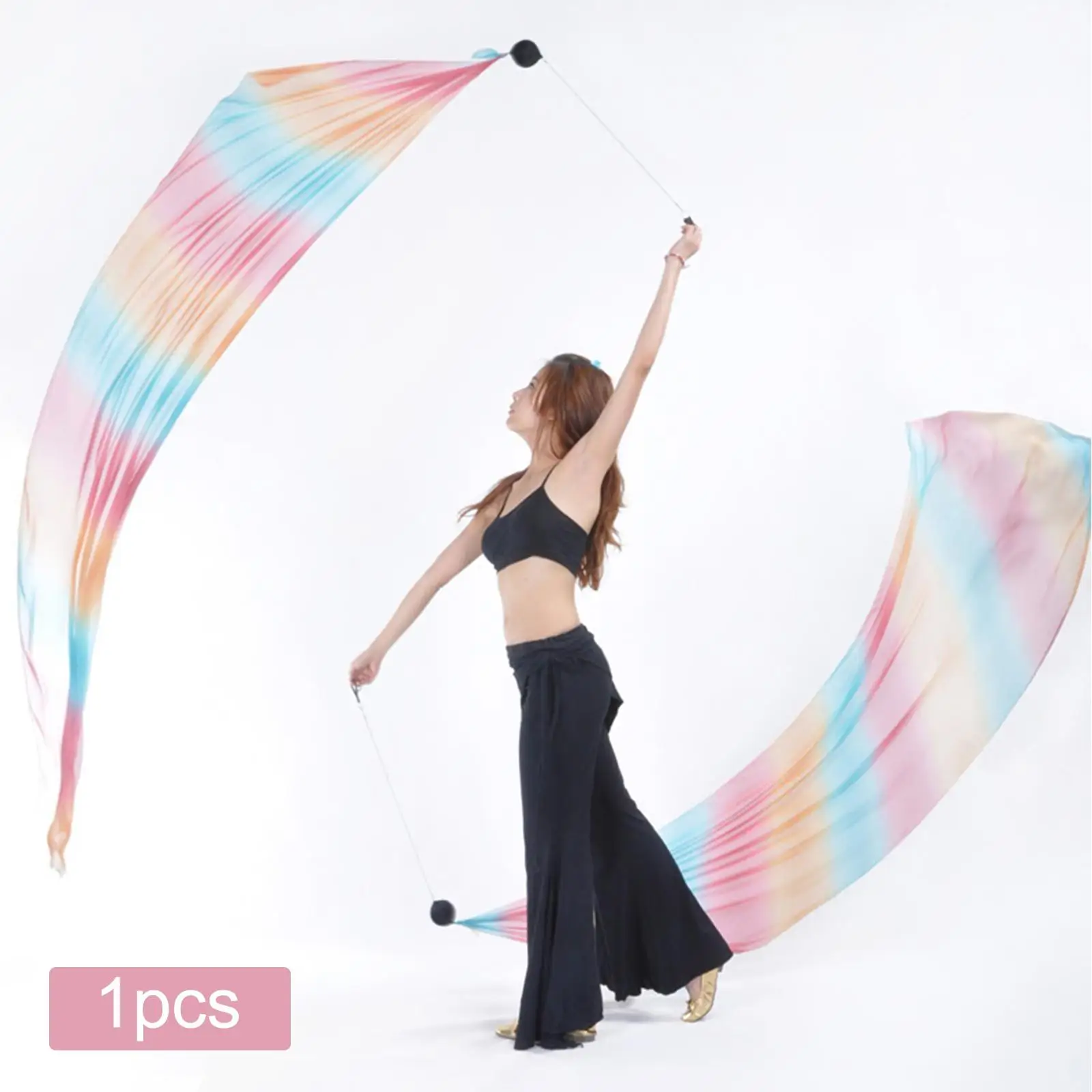 Polyester Veil Poi Throw Balls Scarf Set Belly Dance Yoga Performance Accessory Dancing Costume