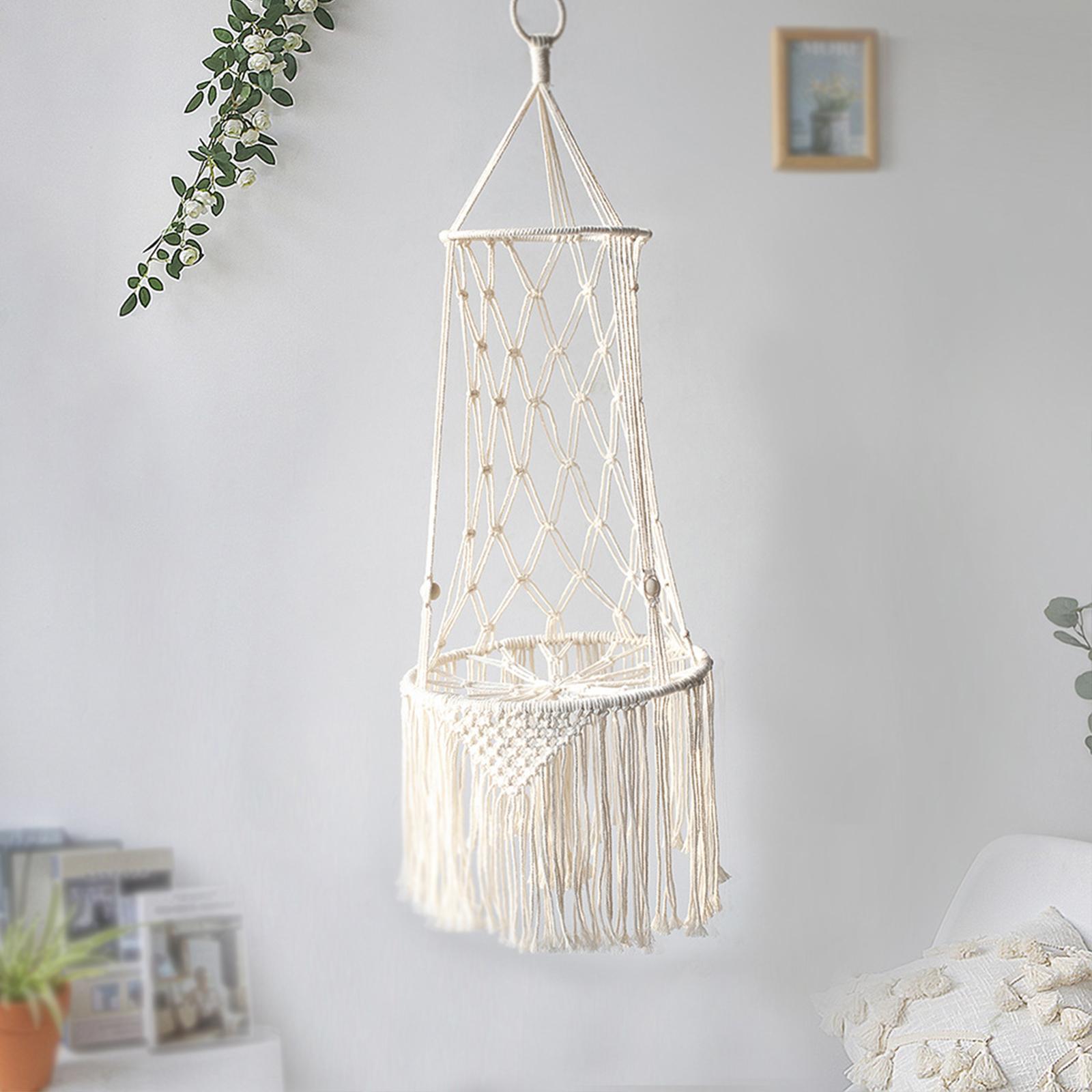 Macrame Cat Hammock, Decoration Hand Woven  Rope Tassel Boho Tapestry Hanging Pet Swing Bed Nest for Indoor Outdoor Wall