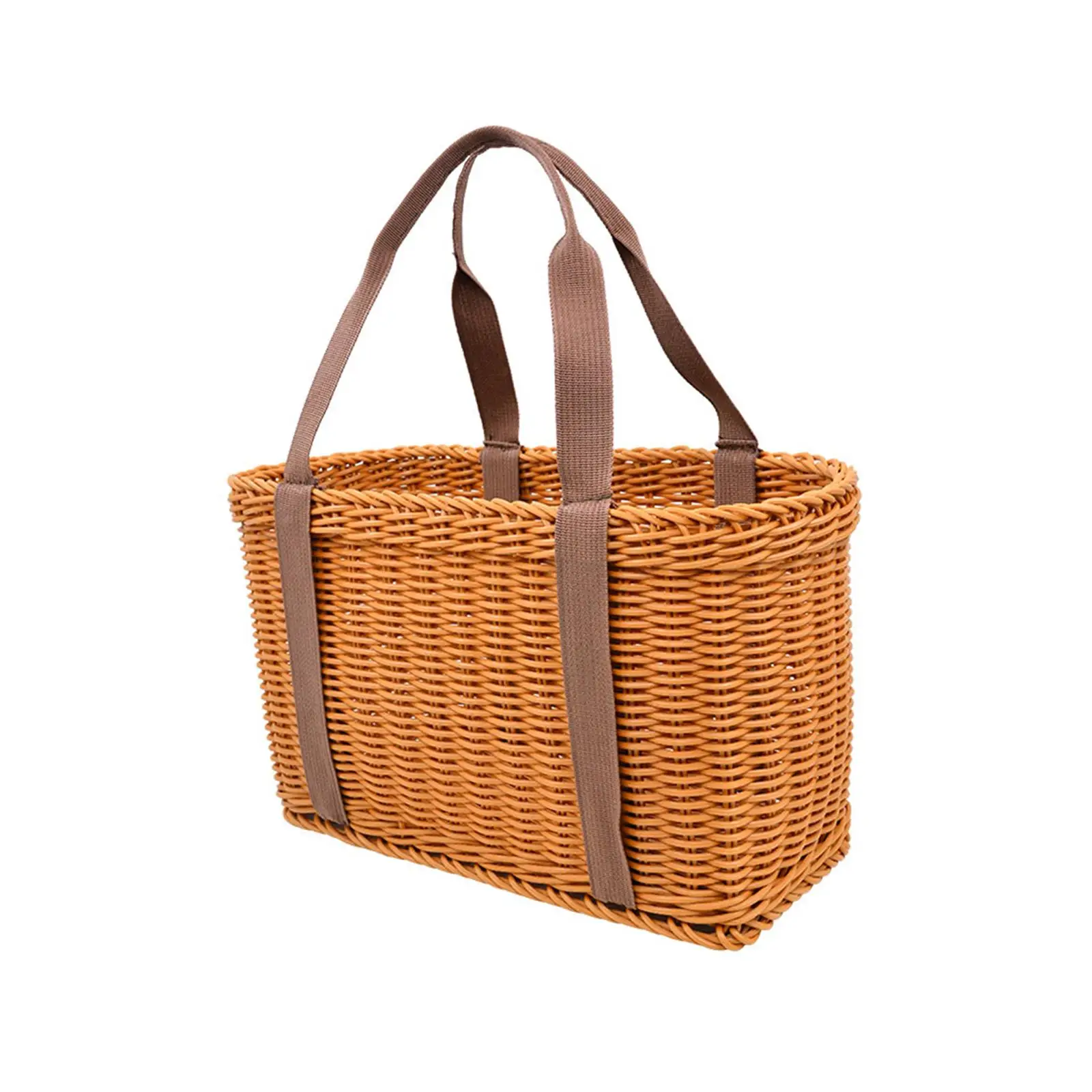 Woven Shopping Storage Basket Container Portable with Handle Multipurpose Market Basket Bag Picnic Basket for Outdoor Kitchen