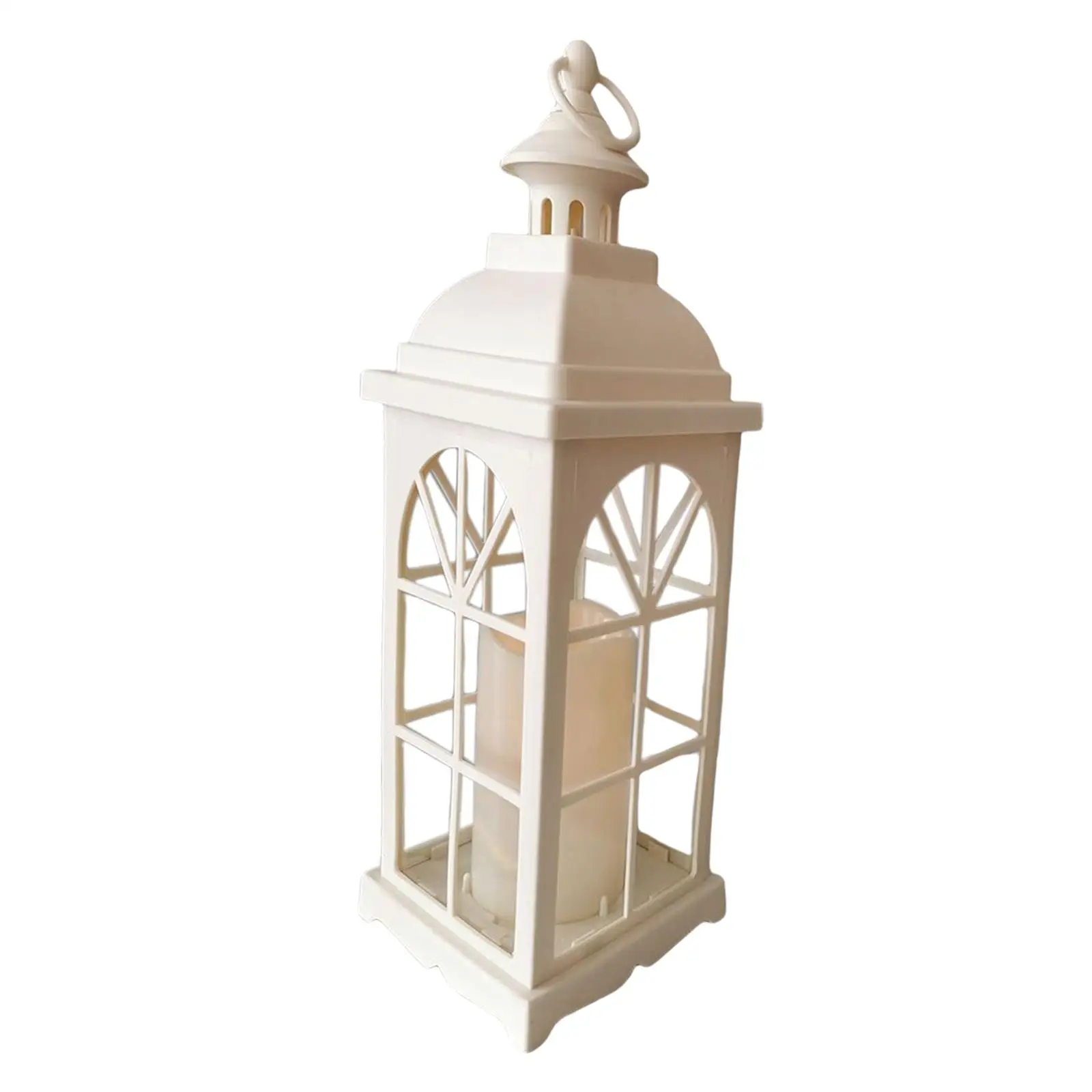 European Style Candle Lantern Candle Holder Farmhouse Lantern Wind Lamp Candlestick for Party Living Room Garden Decor