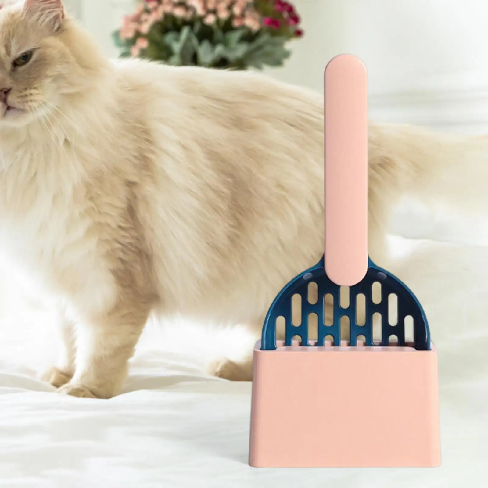 Cat Litter Pet Cleaning Tool Largeer with Stand Deep Long Handle Durable Sifter for Cat Kitten Pet