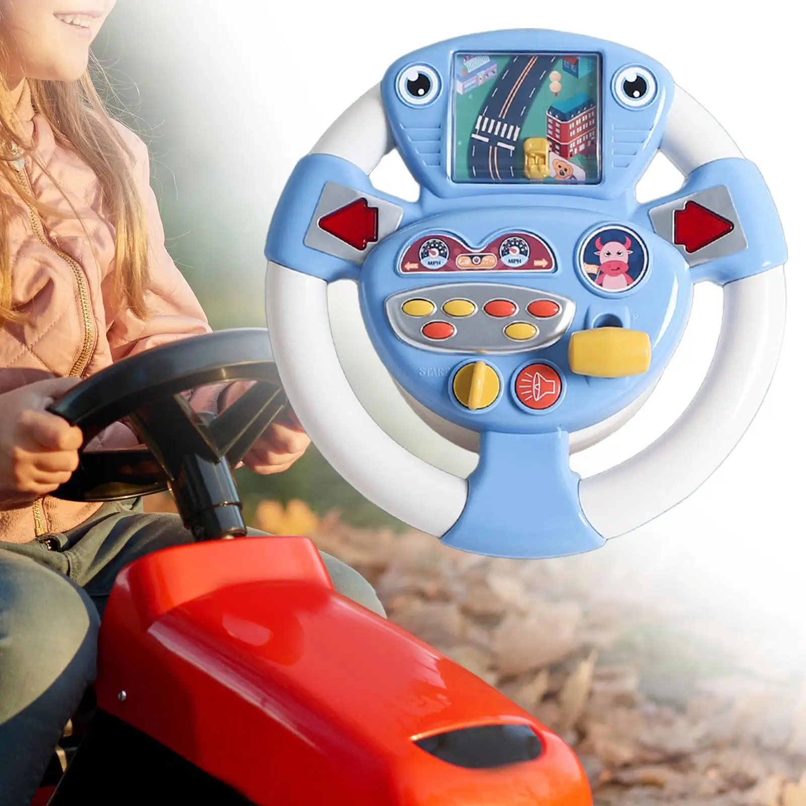 Simulation Driving Wheel Toys with Music for Toddlers Kids Holiday Gift