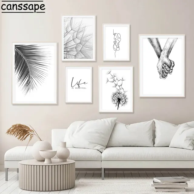 Wall Art Poster Nordic Canvas Painting Laminas Para Cuadros Posters and  Prints Lienzo Decorativo Tableaux Hand Love - AliExpress