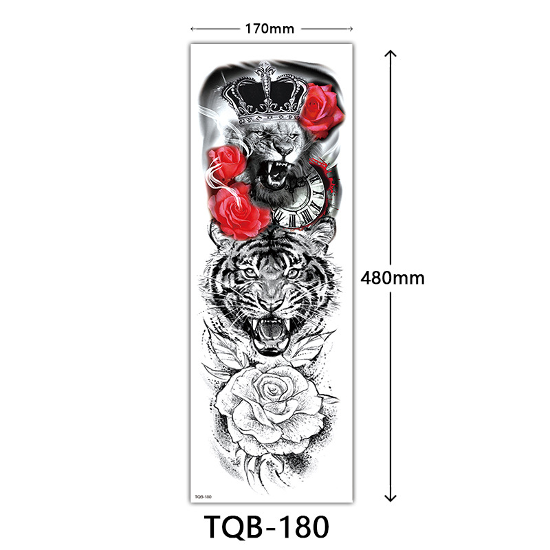 Best of Large Arm Tattoo Sticker Full Sleeve Waterproof Body Art Full Fake Tatoo Tiger Wolf Flowers Rose Semi Permanent Tattoo Women Man Reviews & Tips - Image 6