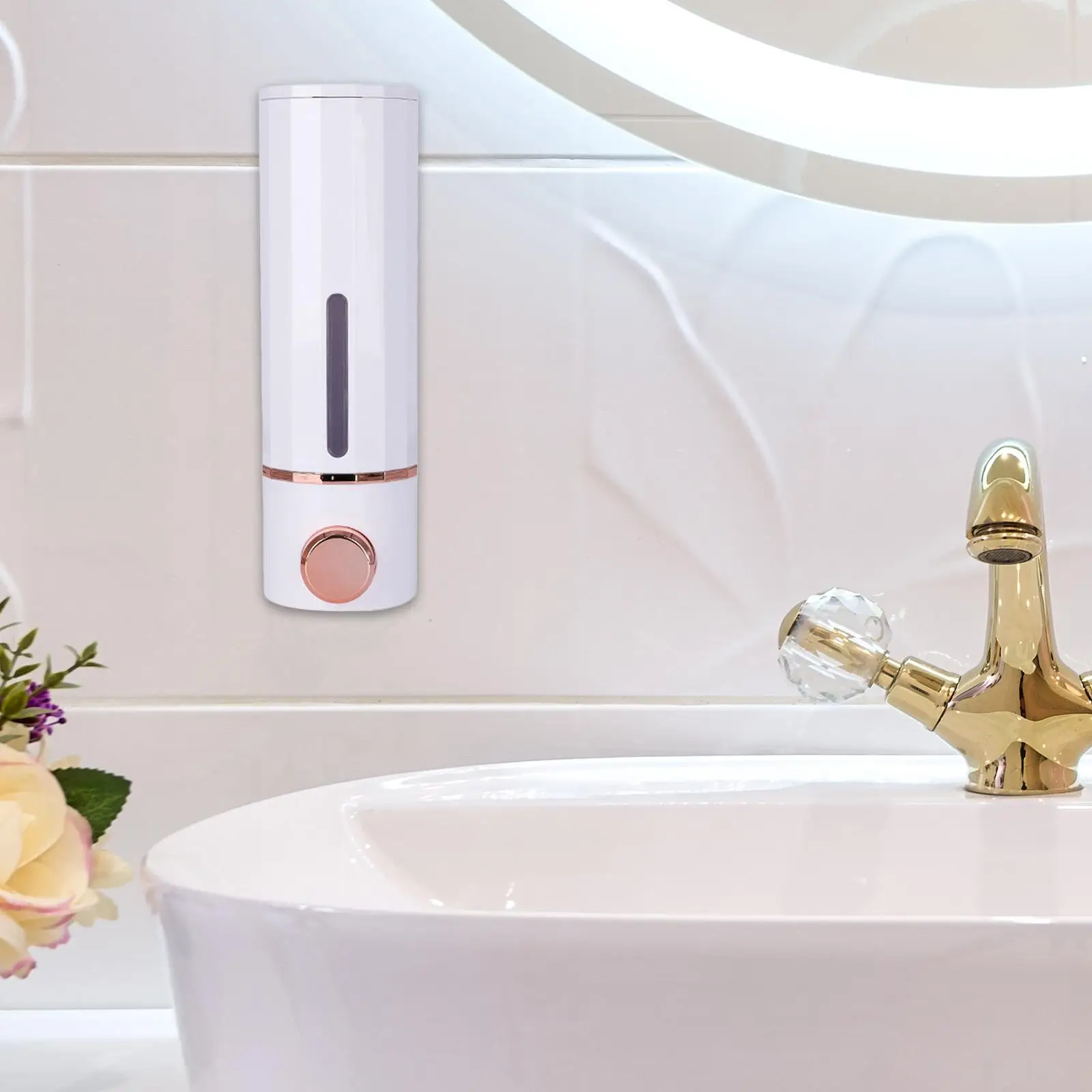 Liquid Soap Dispenser Sturdy Waterproof 300ml Gel Shampoo Manual Liquid Pump Dispenser Wall Mount for Washroom Commercial Toilet