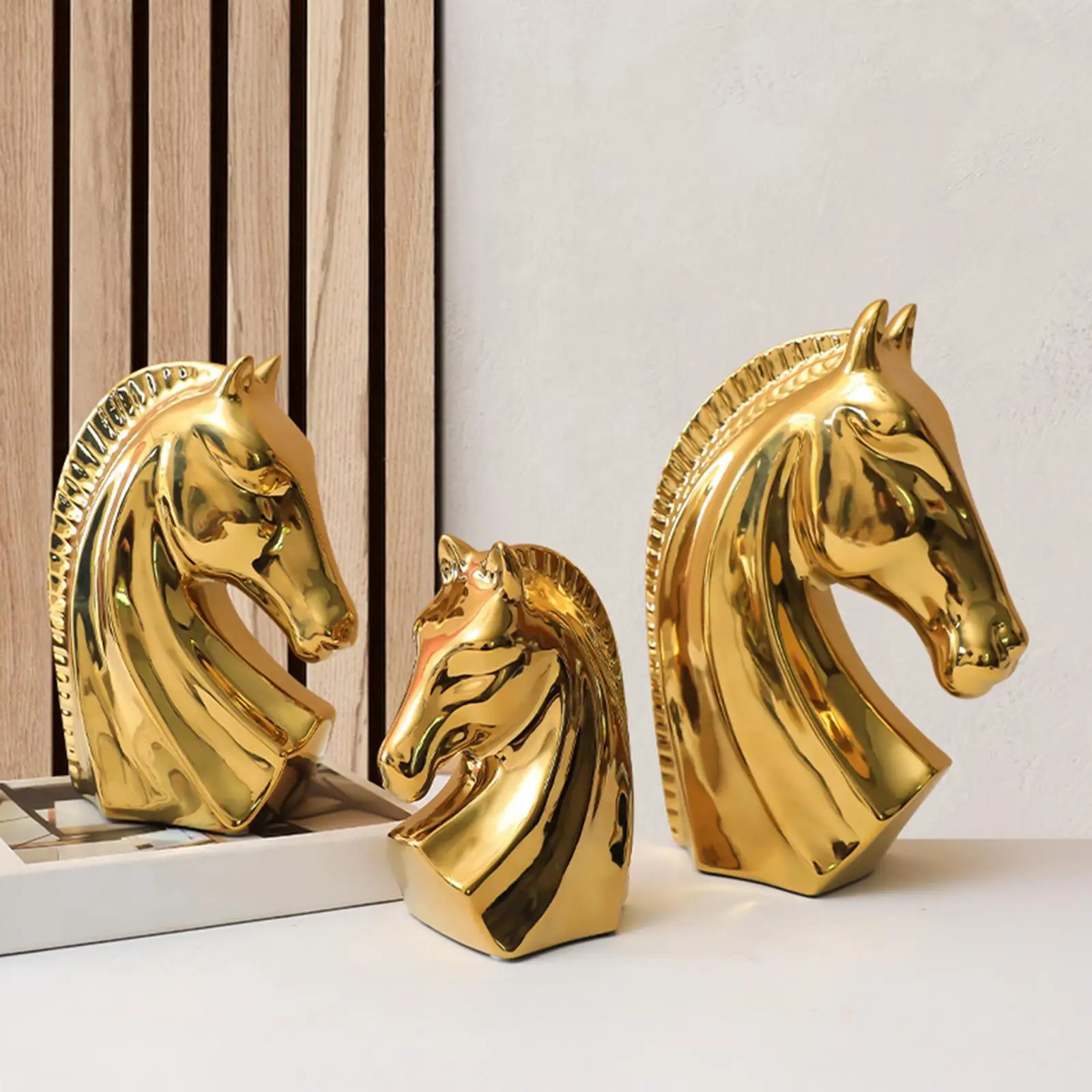 Ceramic Horse Statue Animal Statue Figurine Crafts for Home Office Bedroom Decoration Ornament