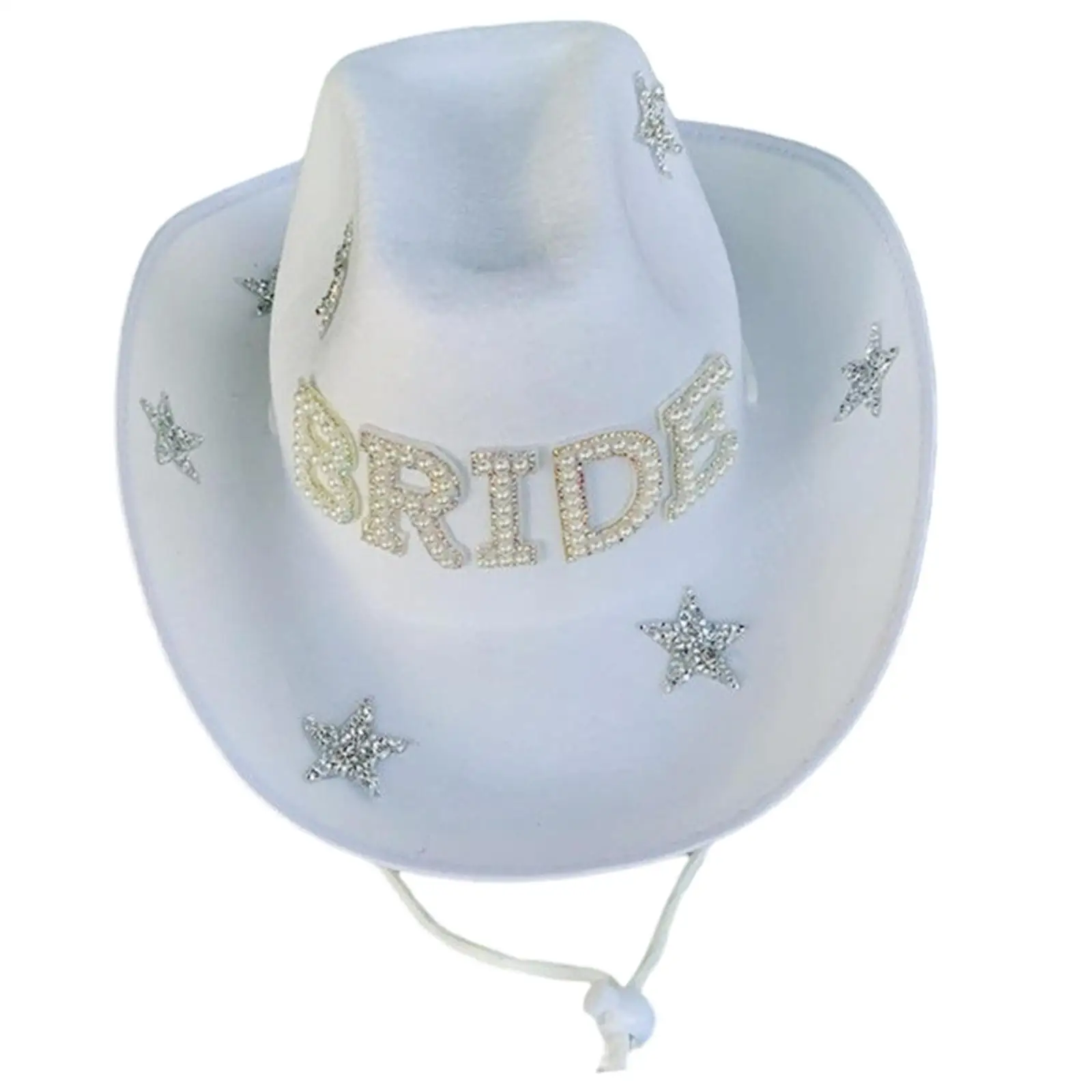 White Bride Crystal Cowgirl Hat Cowboy Hat for Special Events Easy to Carry