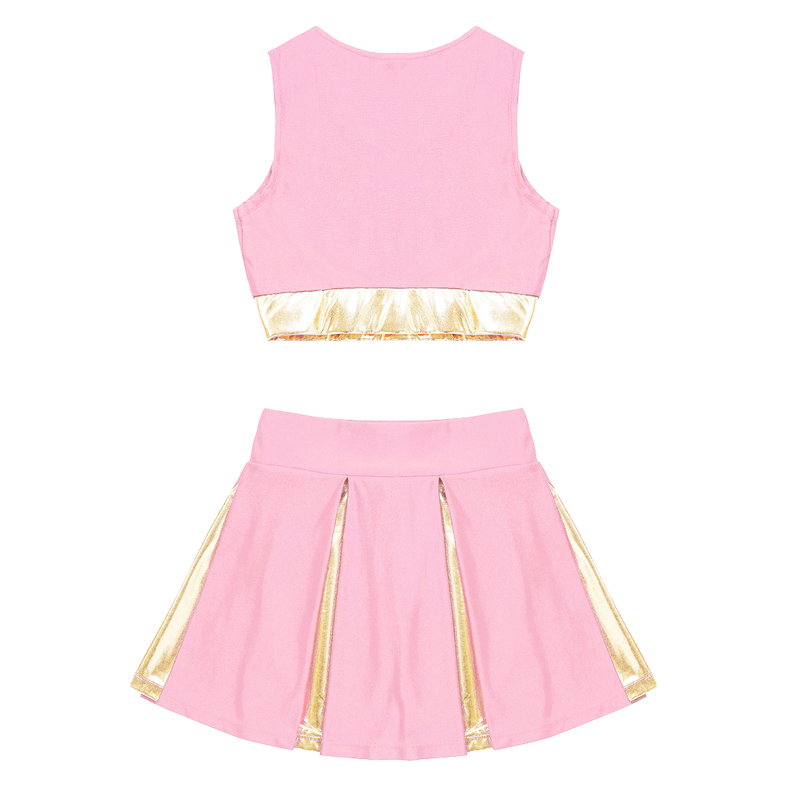 Description Picture 4 of itemKids Girls Cheerleading Costume CHEER Dance Clothes Set Letter Print Top with Skirt Children Cheerleading Uniforms Dancewear