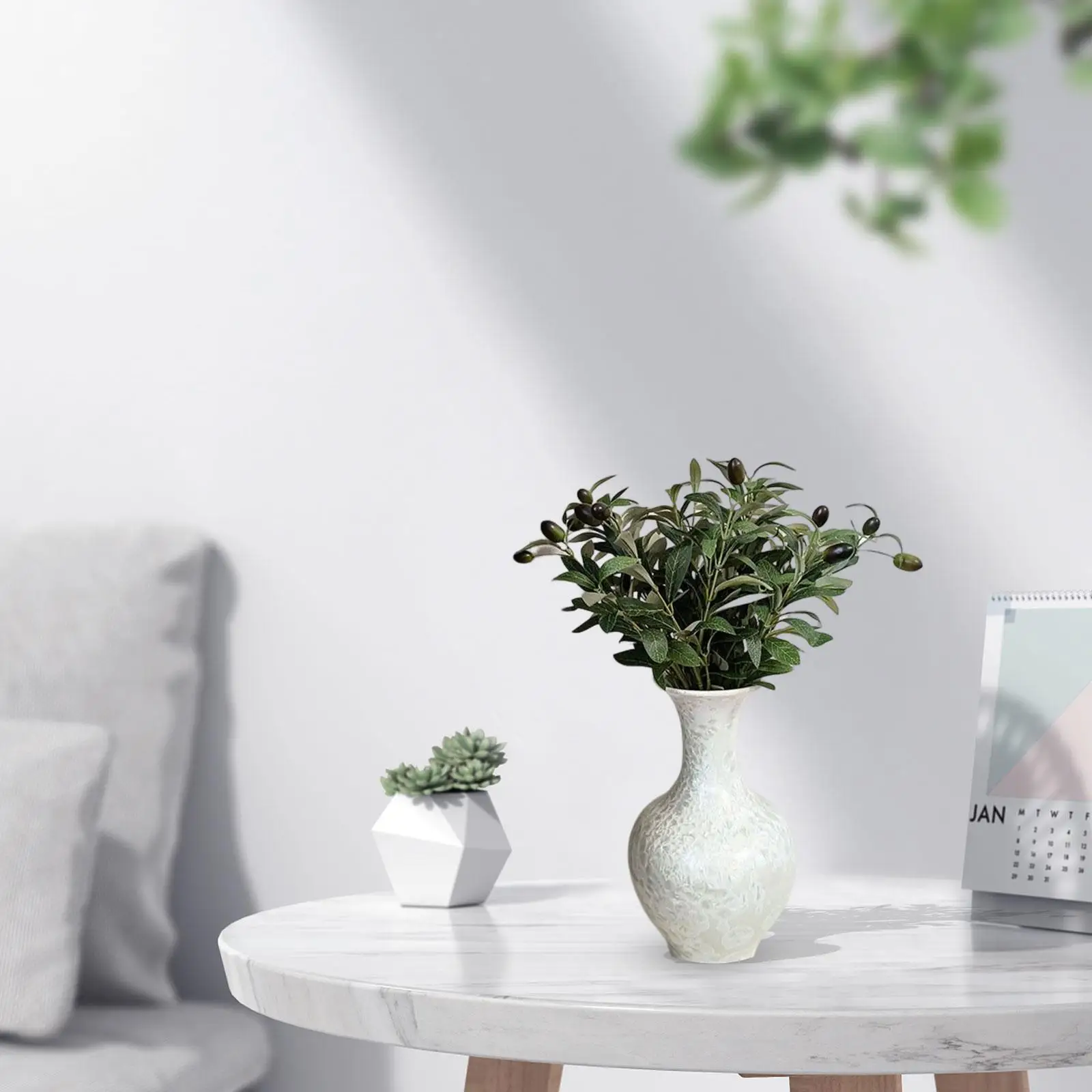 Greenery Stems Fake Leaves olive Branches for Desktop Indoor Farmhouse